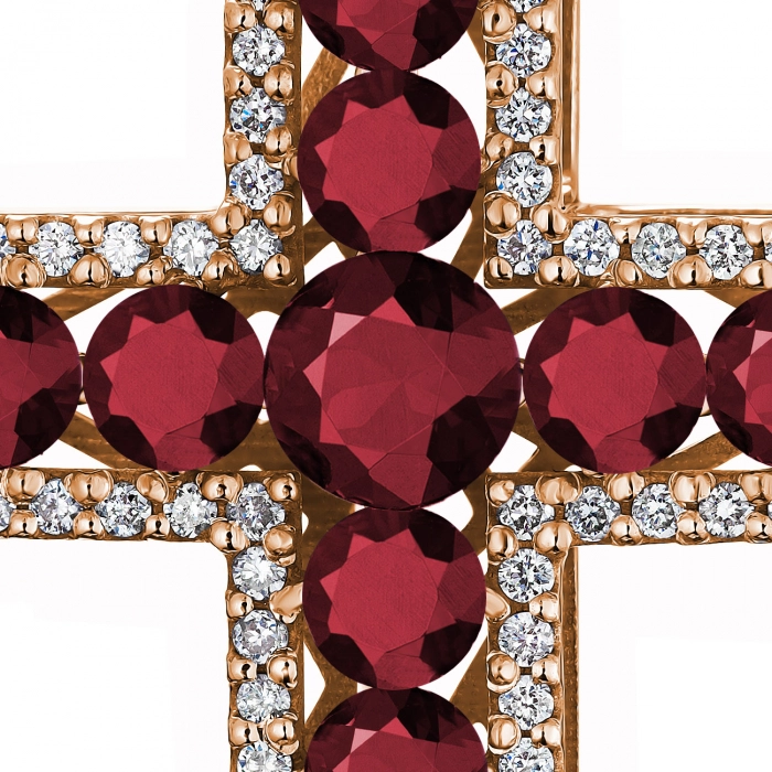 GOLD CROSS WITH RUBIES AND DIAMONDS — П219