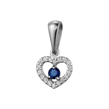 GOLD PENDANT WITH SAPPHIRE AND DIAMONDS - П221с