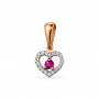 GOLD PENDANT WITH RUBY AND DIAMONDS — П221