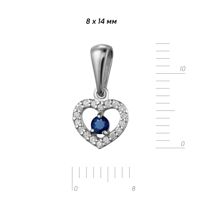 GOLD PENDANT WITH SAPPHIRE AND DIAMONDS - П221с