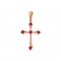 GOLD CROSS WITH RUBIES - П224