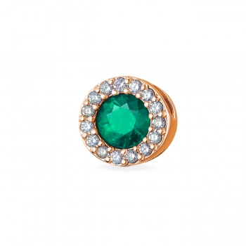 GOLD PENDANT WITH EMERALD AND DIAMONDS - П248и