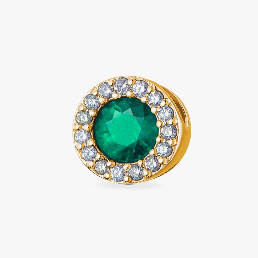 Підвіс із смарагдом і діамантами в жовтому золоті - П248и