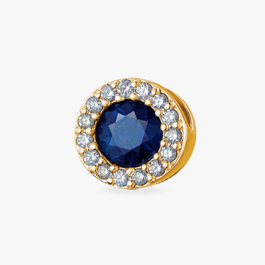 Підвіс із сапфіром і діамантами в жовтому золоті - П248с