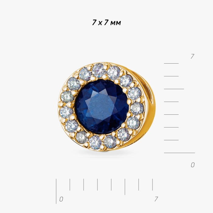 Sapphire and Diamond Pendant in Yellow Gold - П248с