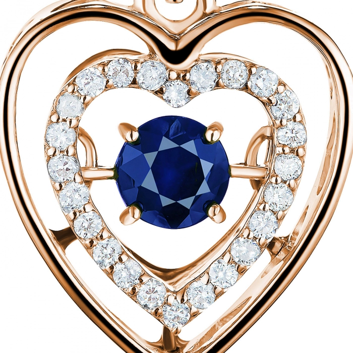GOLD PENDANT WITH SAPPHIRE AND DIAMONDS - П282
