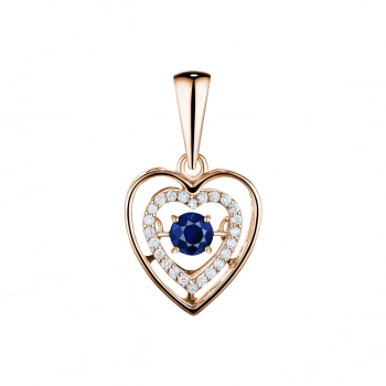 GOLD PENDANT WITH SAPPHIRE AND DIAMONDS - П282