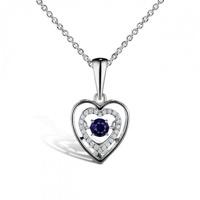 GOLD PENDANT WITH SAPPHIRE AND DIAMONDS — П282