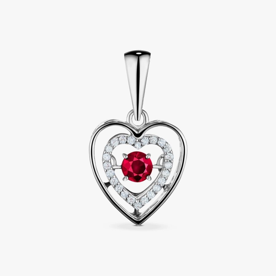 Heart of Passion Pendant with Ruby and Diamonds - П282р