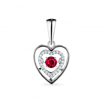 GOLD PENDANT WITH RUBY AND DIAMONDS - П282р