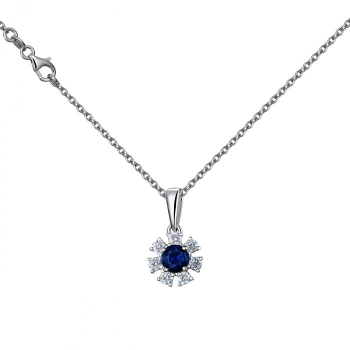 GOLD PENDANT WITH SAPPHIRE AND DIAMONDS - П2824с