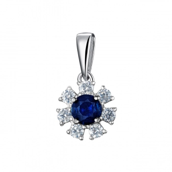 GOLD PENDANT WITH SAPPHIRE AND DIAMONDS - П2824с