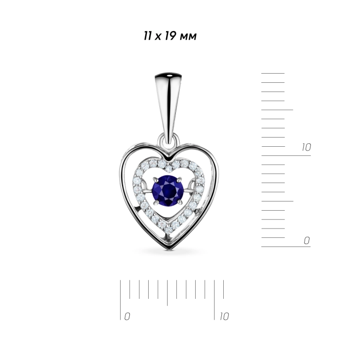 GOLD PENDANT WITH SAPPHIRE AND DIAMONDS — П282