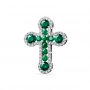 GOLD CROSS WITH EMERALDS AND DIAMONDS - П283и