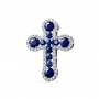 GOLD CROSS WITH SAPPHIRES AND DIAMONDS - П283с