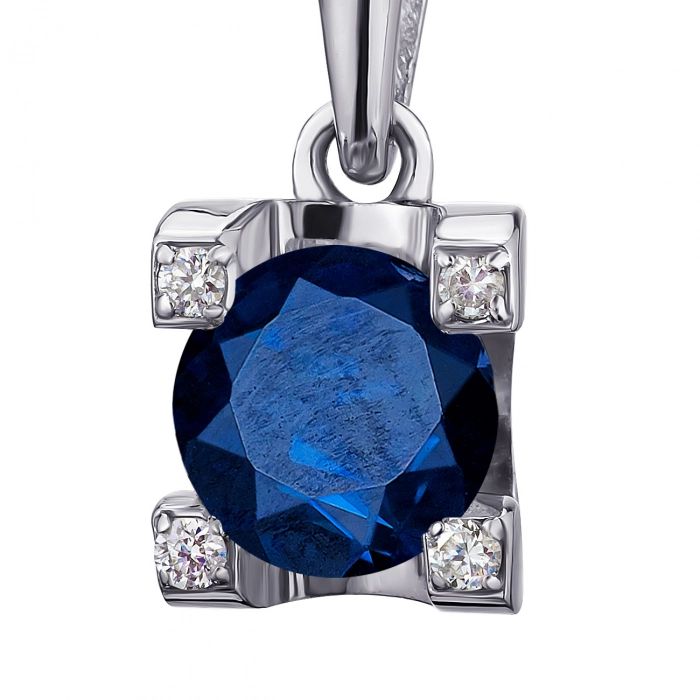 GOLD PENDANT WITH SAPPHIRE AND DIAMONDS — П323с