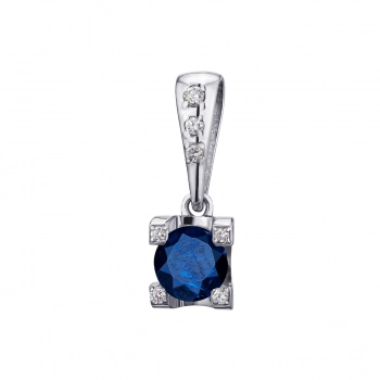 GOLD PENDANT WITH SAPPHIRE AND DIAMONDS — П323с