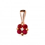 GOLD PENDANT WITH RUBIES AND DIAMOND - П328
