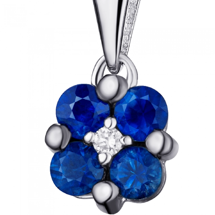 GOLD PENDANT WITH SAPPHIRES AND DIAMOND - П328с