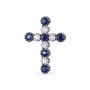 GOLD CROSS WITH SAPPHIRES AND DIAMONDS - П429с