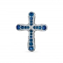 GOLD CROSS WITH SAPPHIRES AND DIAMONDS - П431с