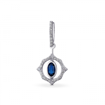 GOLD PENDANT WITH SAPPHIRE AND DIAMONDS - П437С