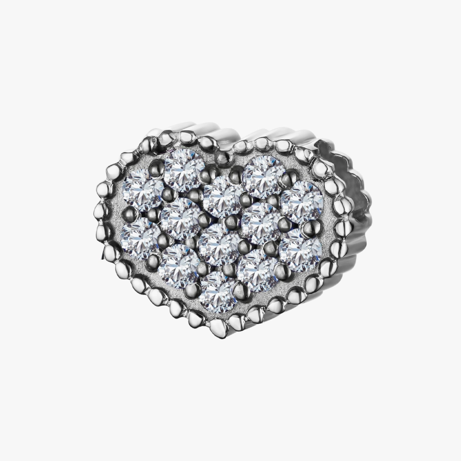 Золотая подвеска в форме сердца с бриллиантами - П438