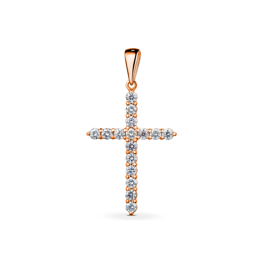 ЗОЛОТОЙ КРЕСТИК С БРИЛЛИАНТАМИ - П453