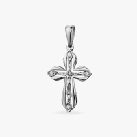White Gold Cross with Diamonds — П455