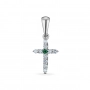 GOLD CROSS WITH EMERALD AND DIAMONDS - П466