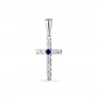 GOLD CROSS WITH SAPPHIRE AND DIAMONDS - П467