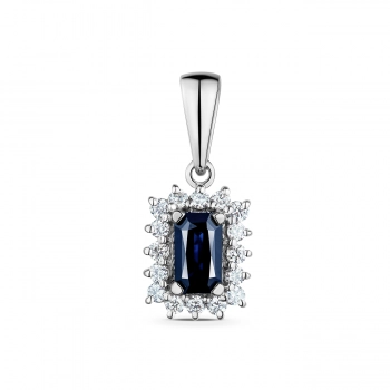 GOLD PENDANT WITH SAPPHIRE AND DIAMONDS - П469с