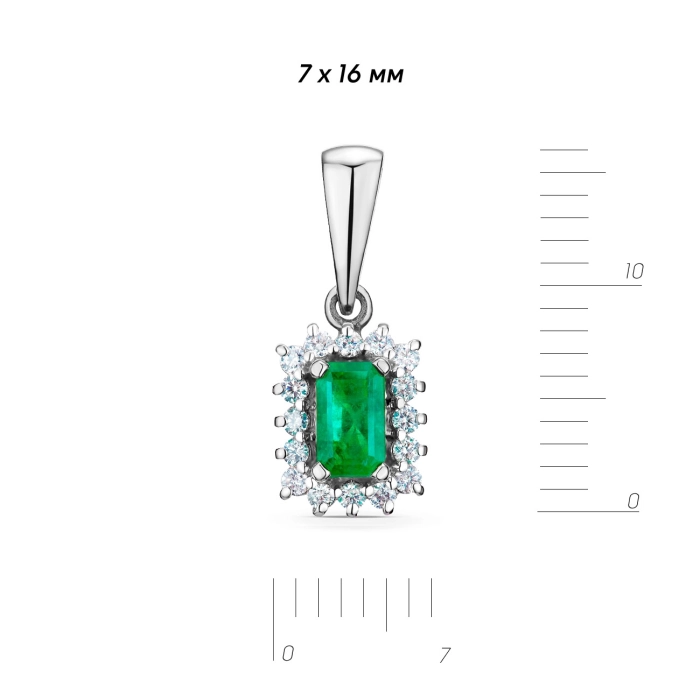 GOLD PENDANT WITH EMERALD AND DIAMONDS - П469и