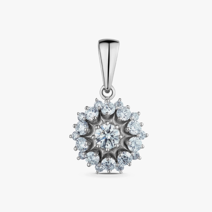 White gold pendant with diamonds - П470