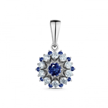 GOLD PENDANT WITH SAPPHIRES AND DIAMONDS - П470с