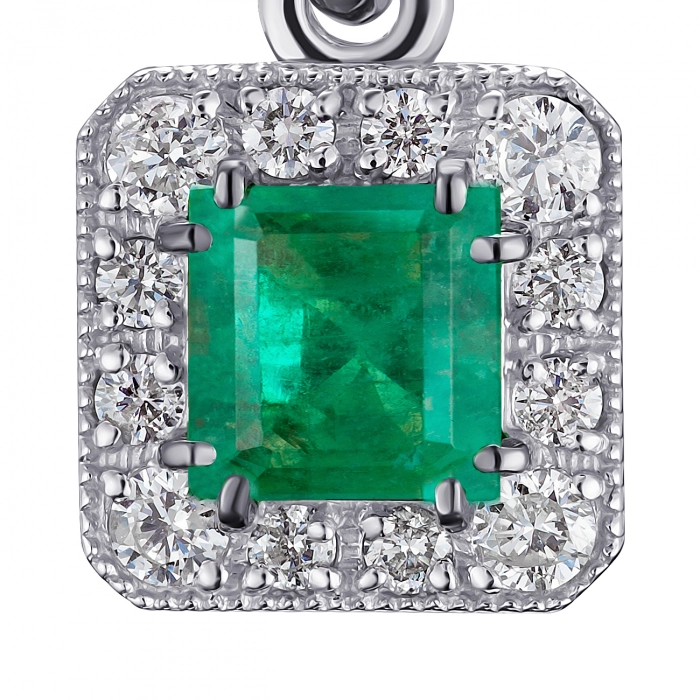 GOLD PENDANT WITH EMERALD AND DIAMONDS - П474и