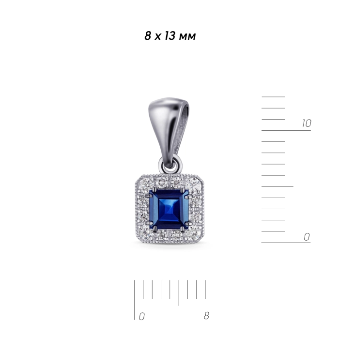 GOLD PENDANT WITH SAPPHIRE AND DIAMONDS - П474с