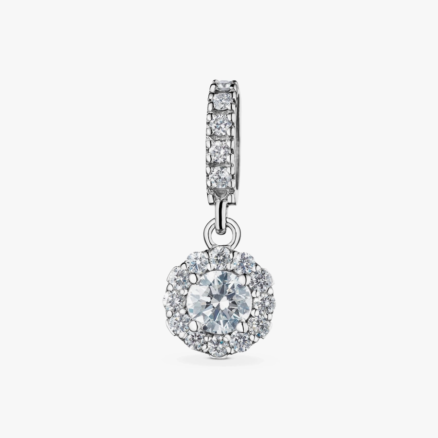 White Gold Flower Diamond Pendant - П482