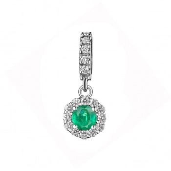 GOLD PENDANT WITH EMERALD AND DIAMONDS — П482и