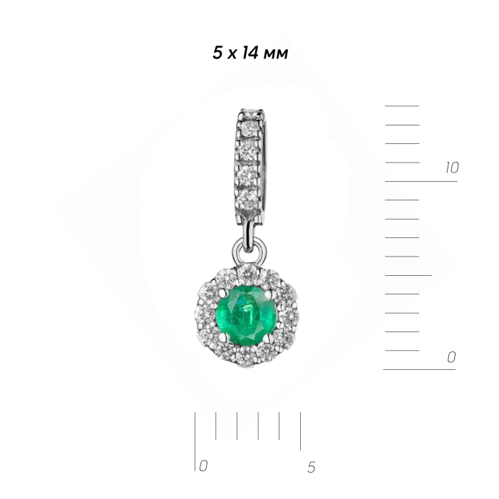 GOLD PENDANT WITH EMERALD AND DIAMONDS — П482и