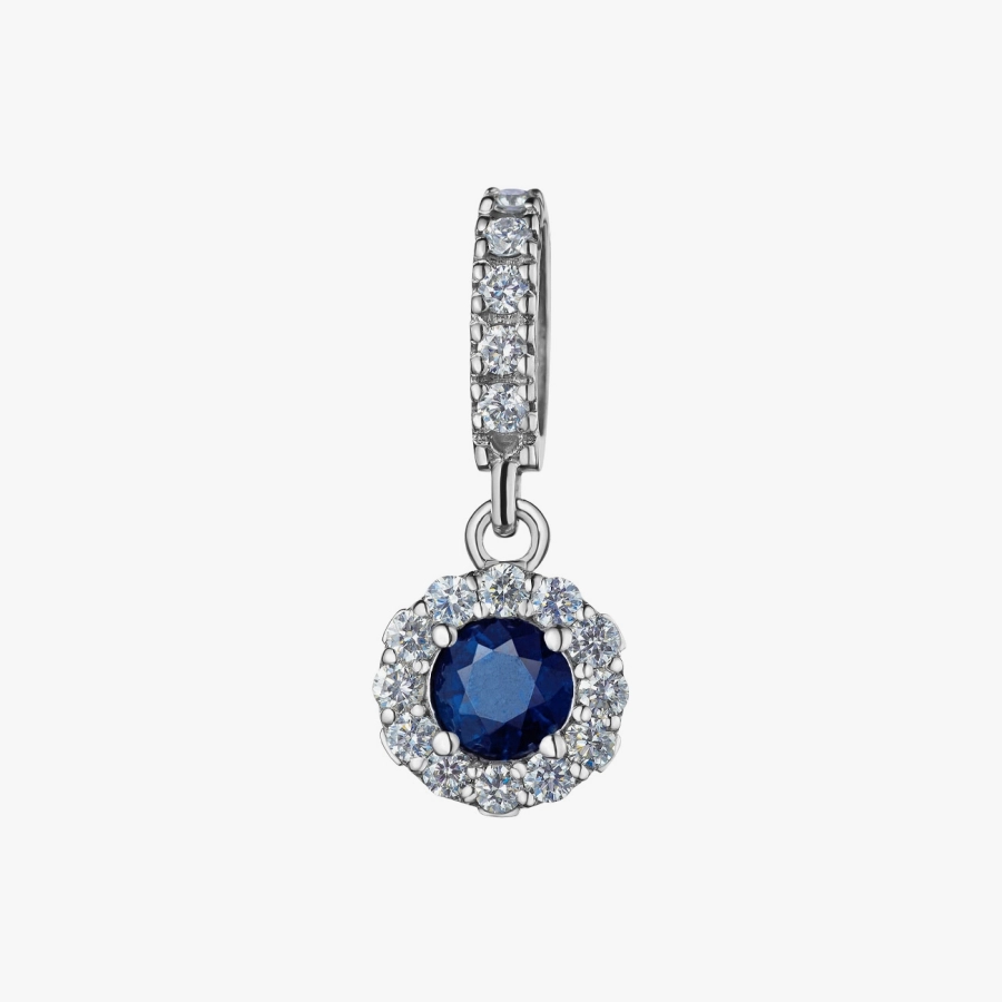 White Gold Sapphire and Diamond Pendant - П482с