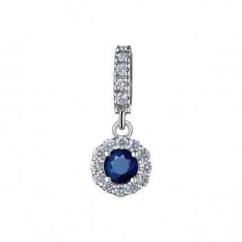 GOLD PENDANT WITH SAPPHIRE AND DIAMONDS - П482с
