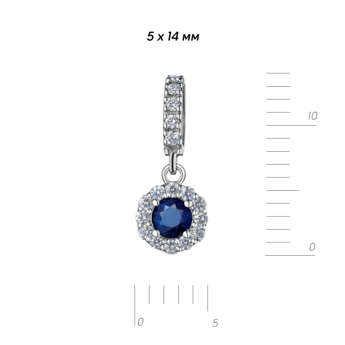 GOLD PENDANT WITH SAPPHIRE AND DIAMONDS - П482с