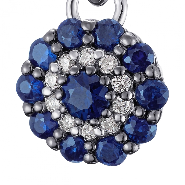 GOLD PENDANT WITH SAPPHIRES AND DIAMONDS - П484с
