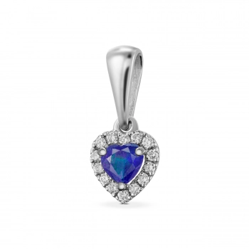 GOLD PENDANT WITH SAPPHIRE AND DIAMONDS — П489с