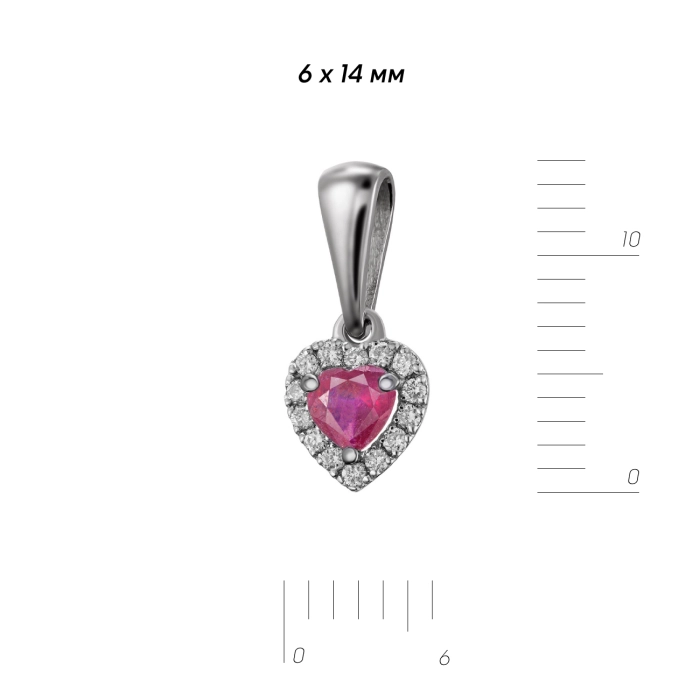 GOLD PENDANT WITH RUBY AND DIAMONDS - П489р