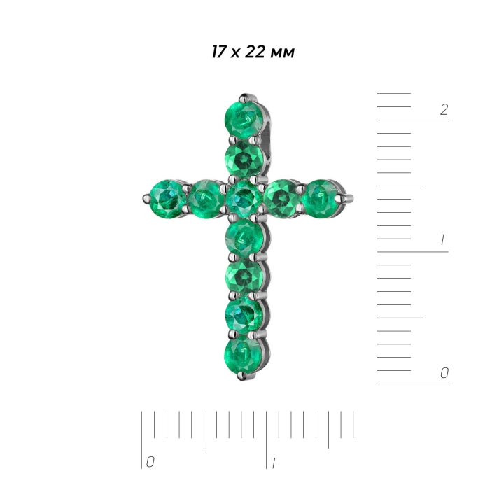 ЗОЛОТОЙ КРЕСТИК С ИЗУМРУДАМИ - П499и