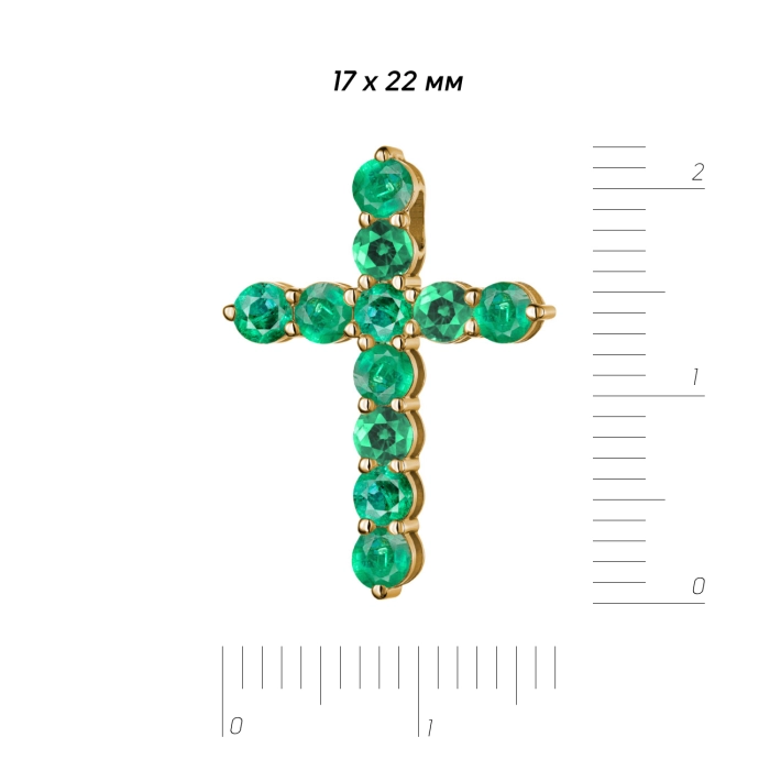 GOLD CROSS WITH EMERALDS - П499и