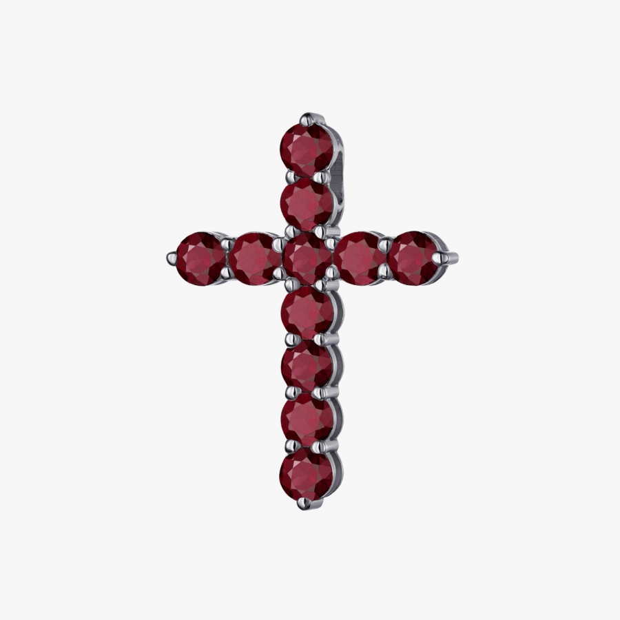 Cross Pendant with Rubies - П499р