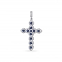 GOLD CROSS WITH SAPPHIRES AND DIAMONDS - П283
